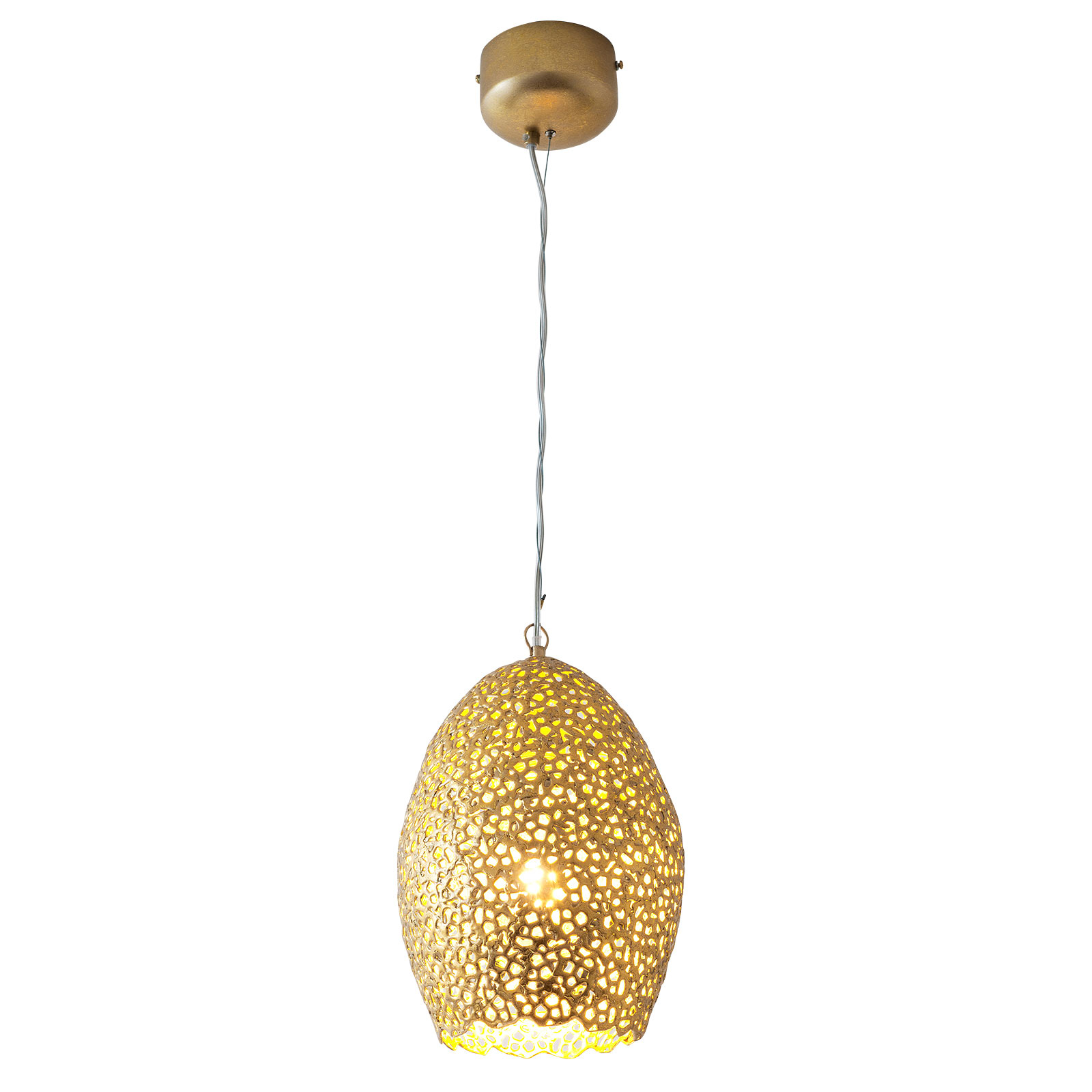 Závěsné svítidlo Cavalliere, zlatá barva, Ø 22 cm