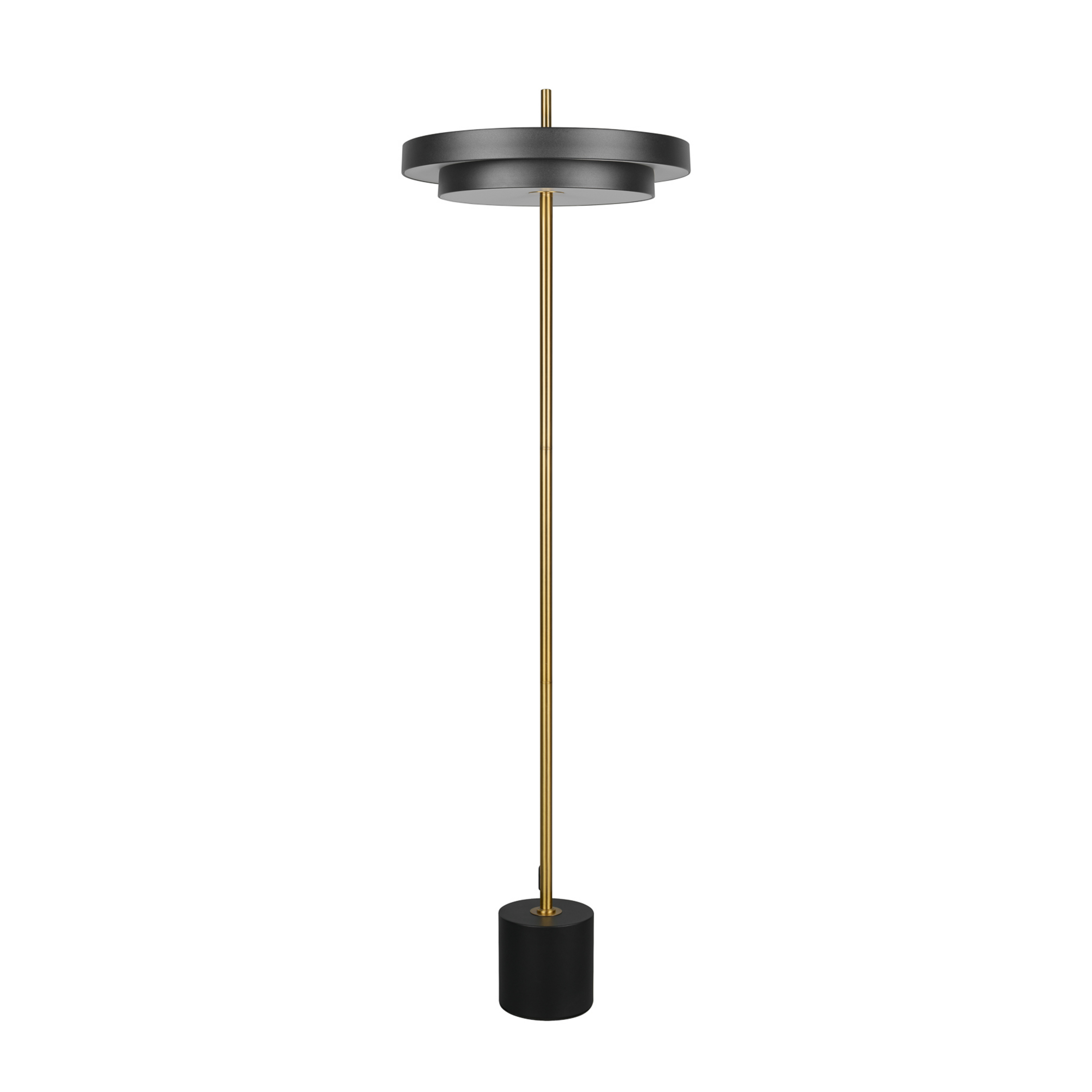 LED-Stehlampe Keaton, schwarz/goldfarben, Höhe 138 cm, CCT