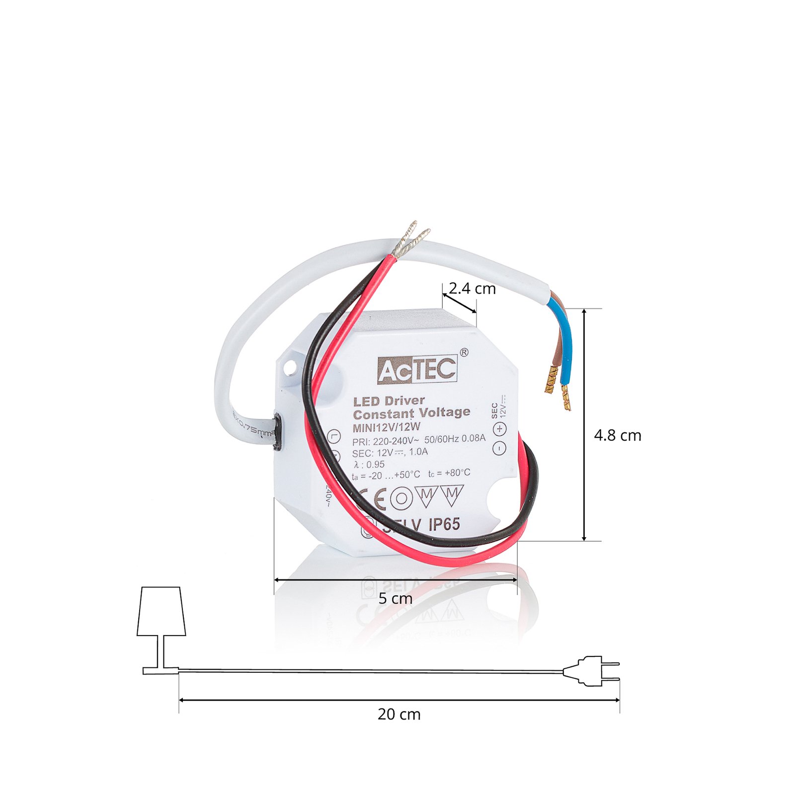 AcTEC Mini LED ovladač CV 12V, 12W, IP65