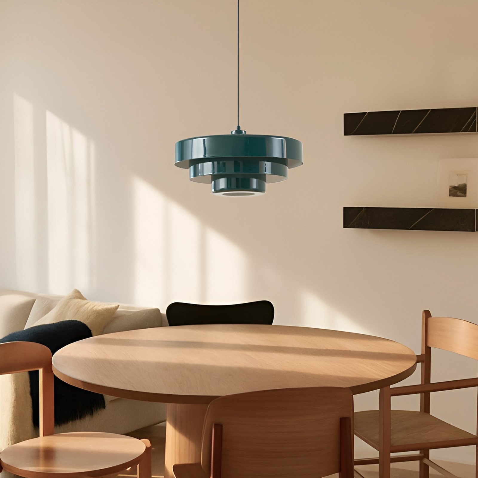 Lámpara colgante Tivra, verde, Ø 35 cm, metal, E27 - Lindby Lámpara colgante Tivra, verde, Ø 35 cm, metal, E27 - Lindby