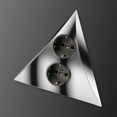 presa a 2 poli Luxor, cromo opaco, plastica, IP20
