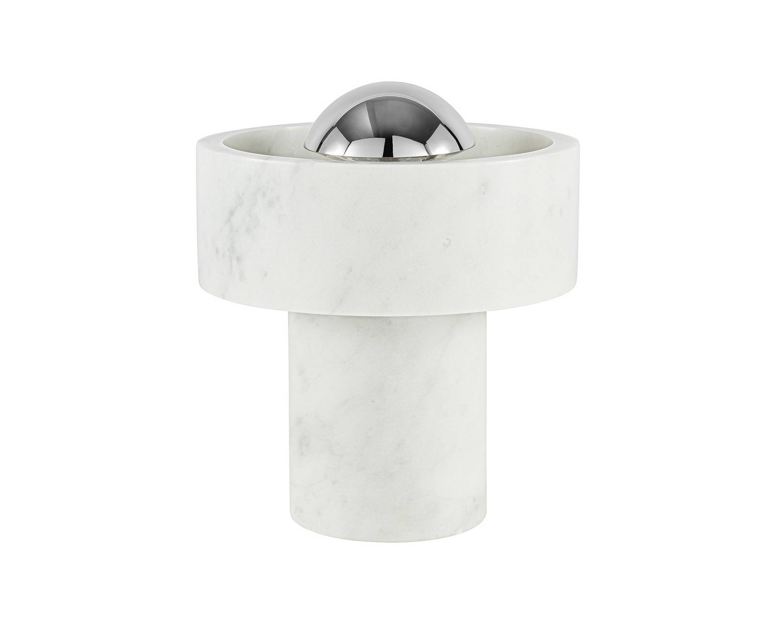 Tom Dixon LED-Akku-Tischlampe Stone, silberfarben, 19 cm