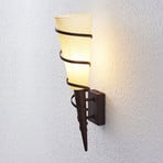 Lindby Wandleuchte Anouk, Höhe 44 cm, Glas, Metall, Fackel
