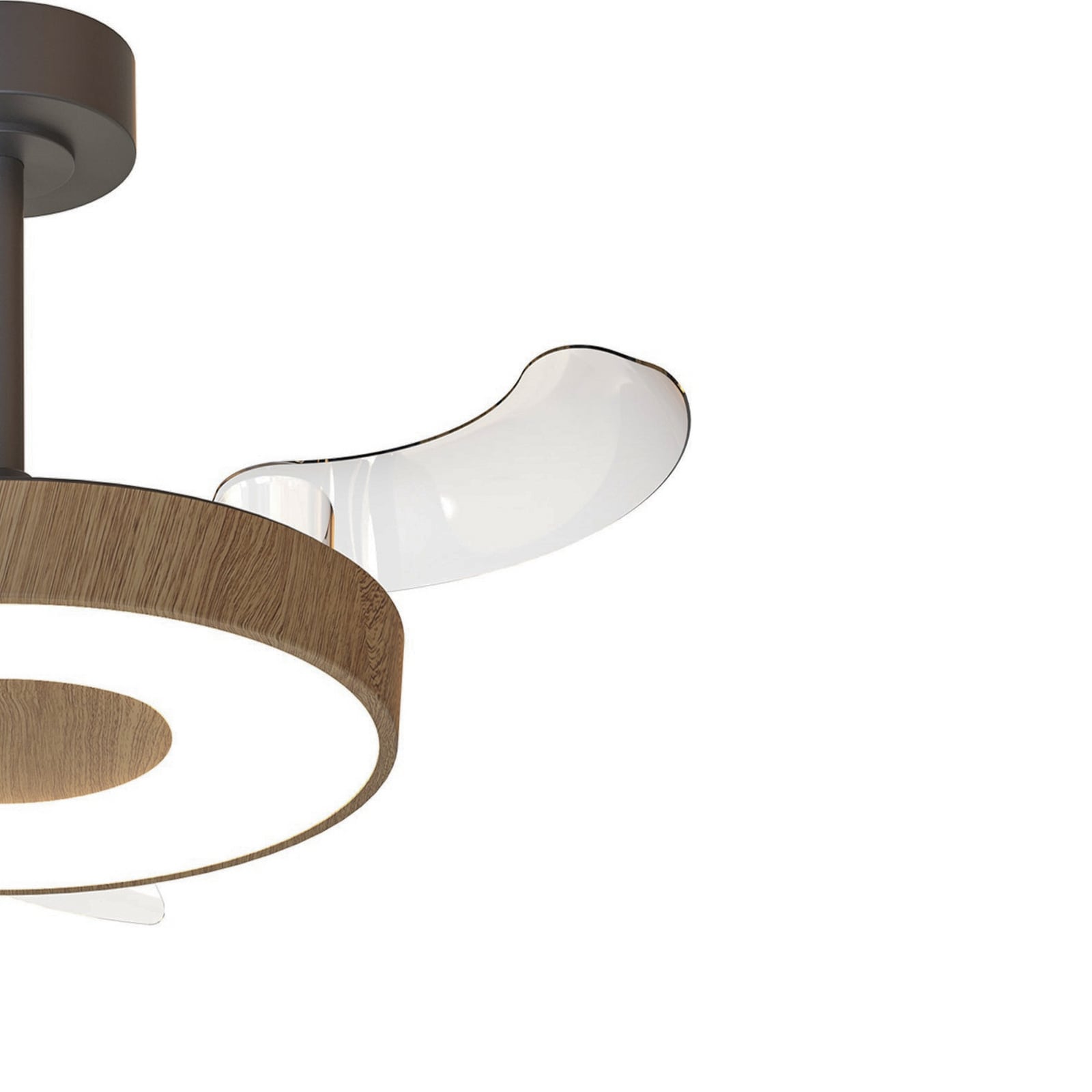 Smart LED plafondventilator Coin Mini hout/zwart - Mantra