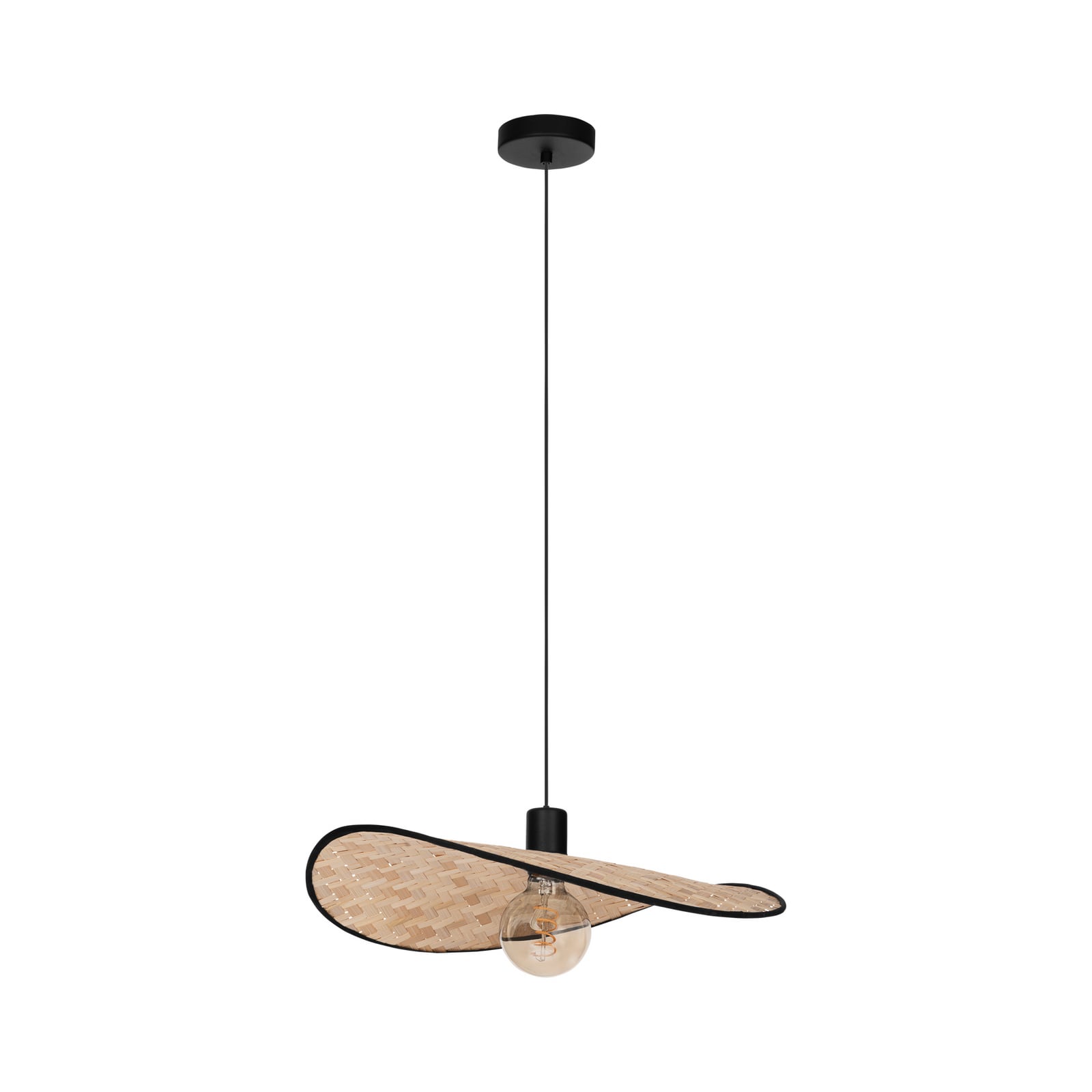 Hængelampe Marywell, naturlig bambus, 50 x 35 cm, E27