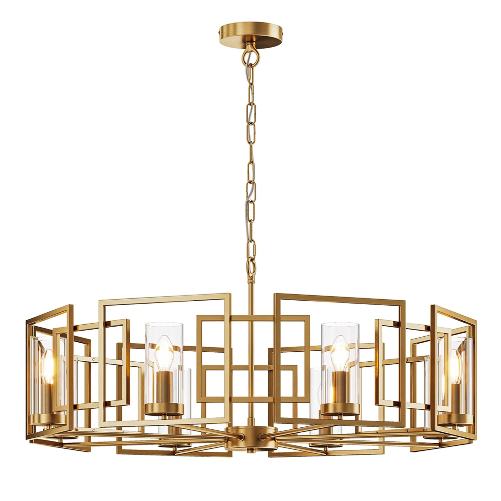 Maytoni Suspension Bowi, Ø 87,5 cm, doré, 8 x E14