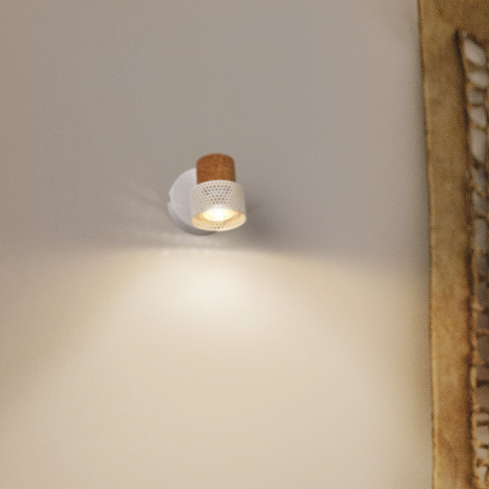 LEDVANCE Faretto LED da parete Sughero, GU10, dimmerabile, bianco