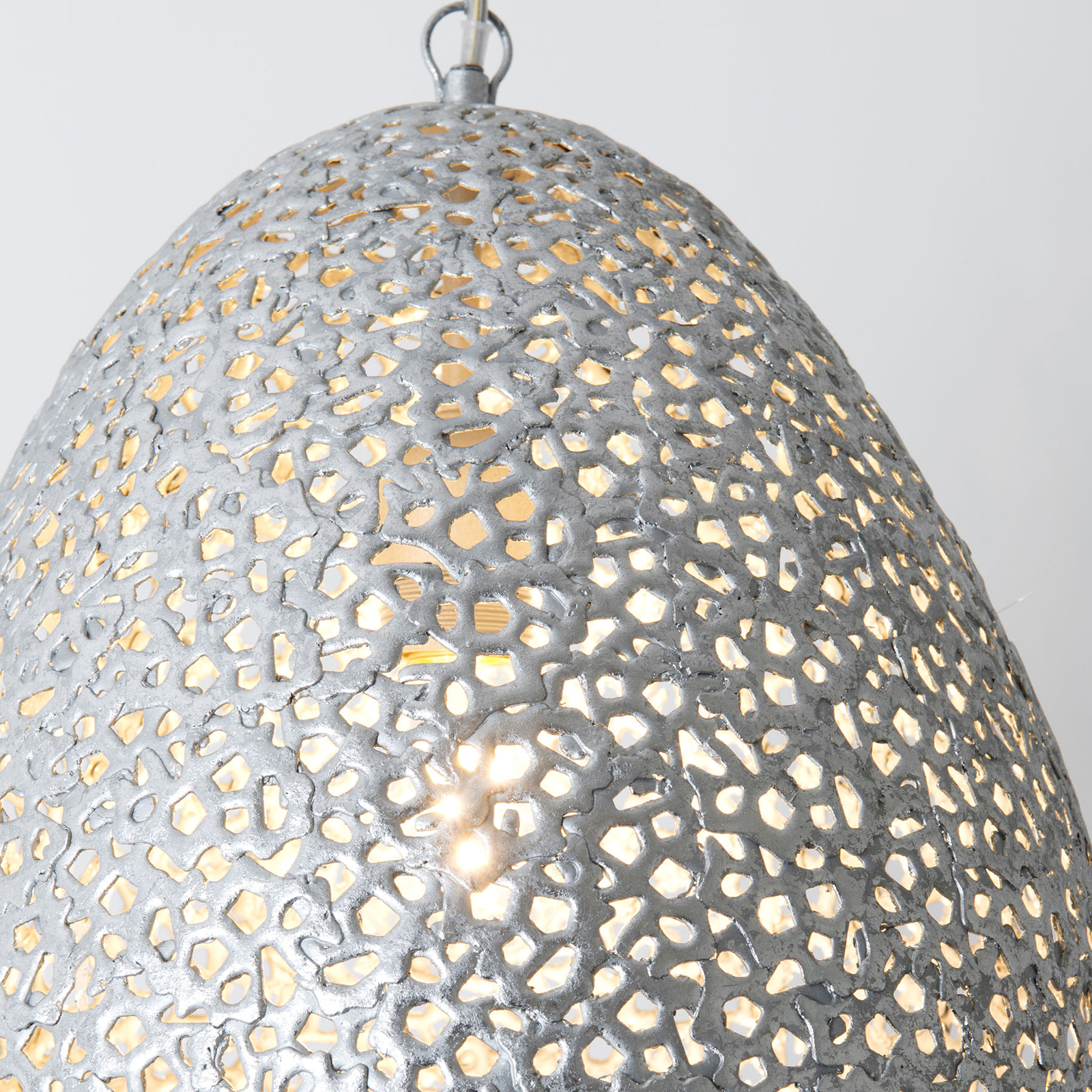 Lámpara colgante Cavalliere, plata, Ø 34 cm