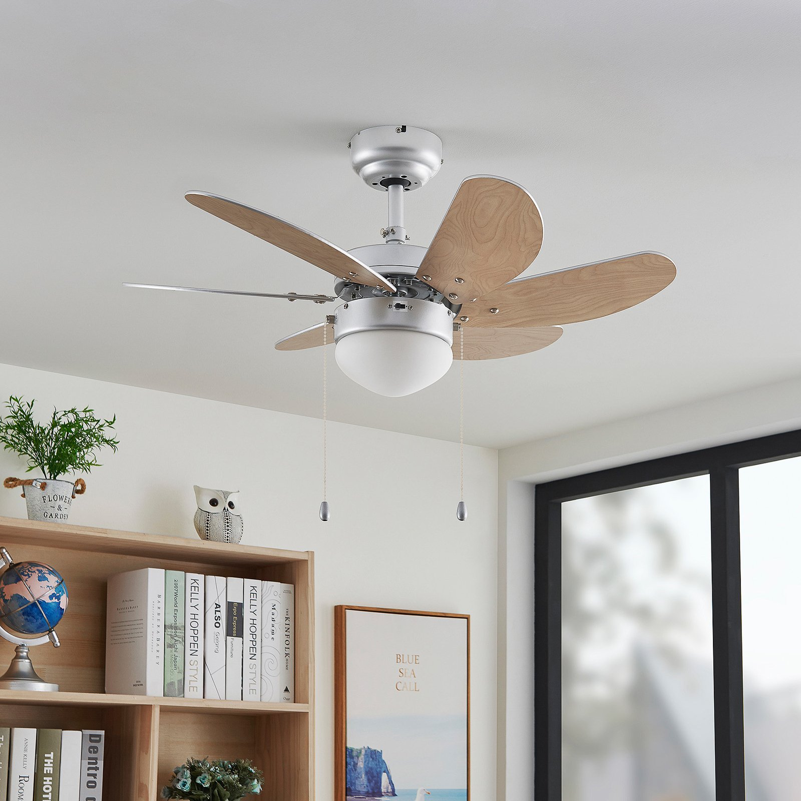 Starluna ceiling fan with light Minja silver quiet 78 cm