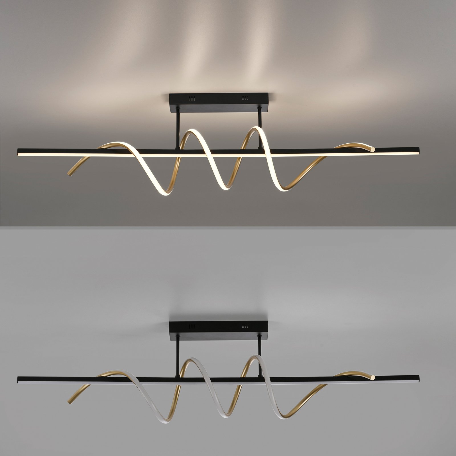 JUST LIGHT. Emanda LED ceiling light, iron, black-brass