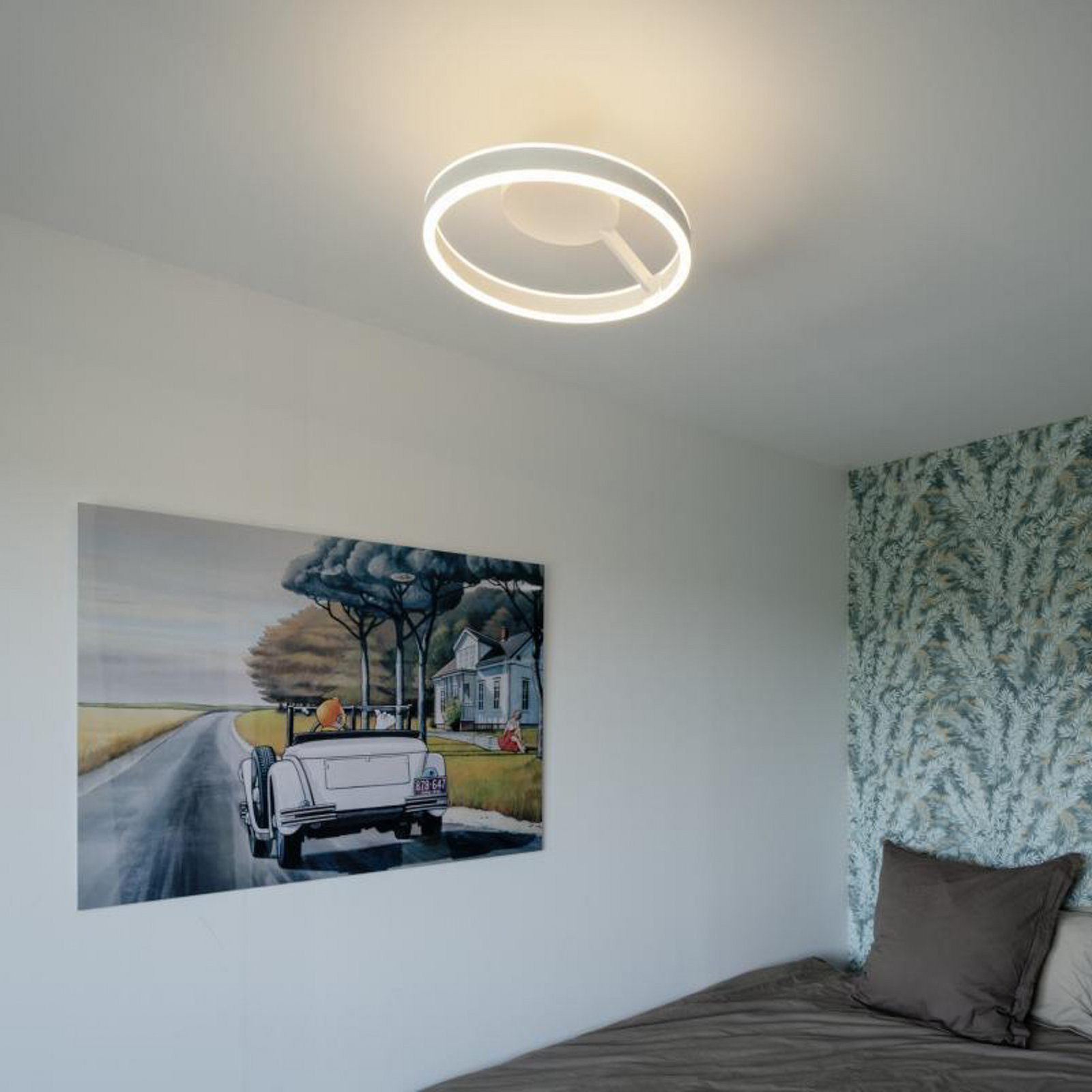 SLV LED ceiling light One, Ø 40 cm, white, metal, CCT