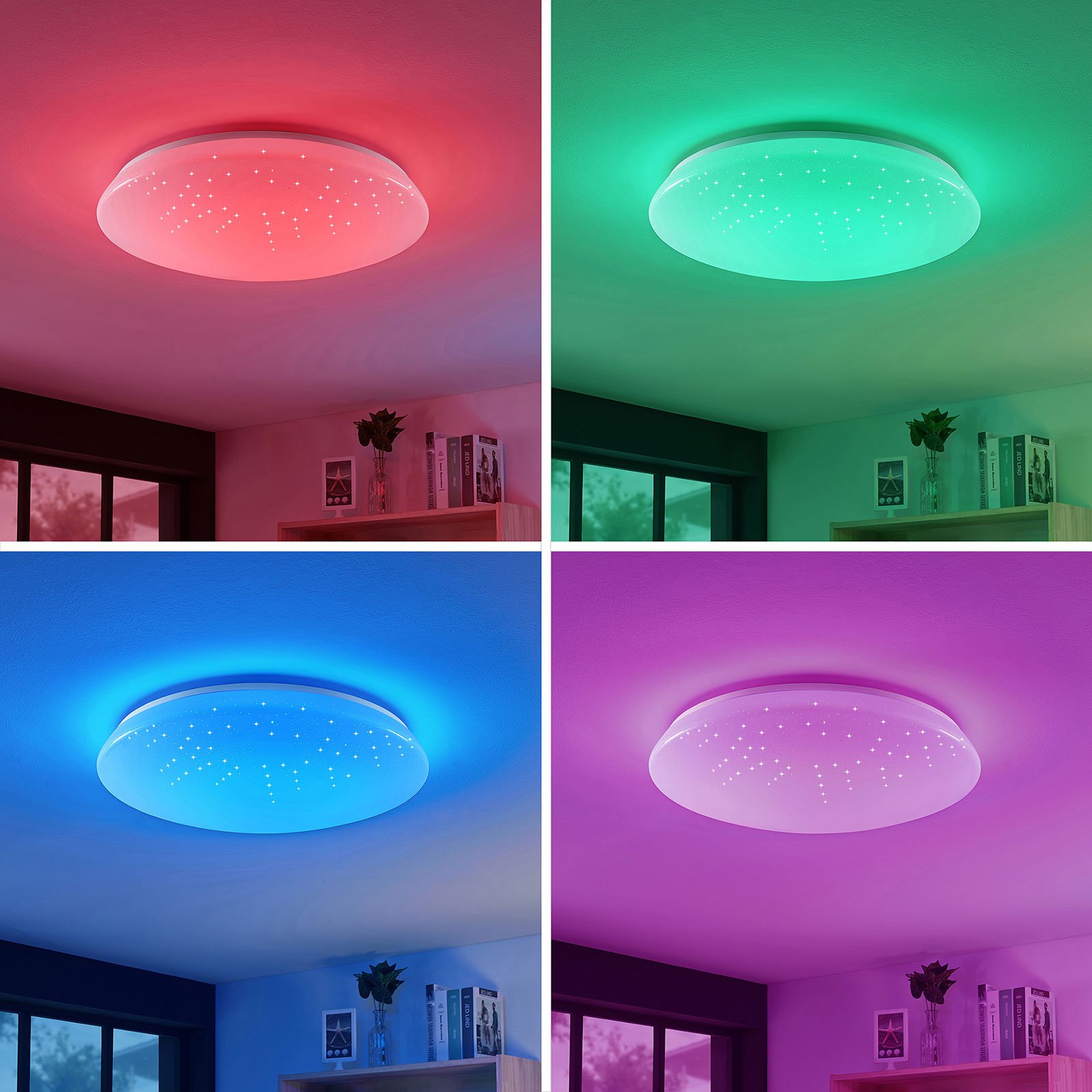 LED-Deckenlampe Jelka, WiZ, App, RGBW, rund, Smart