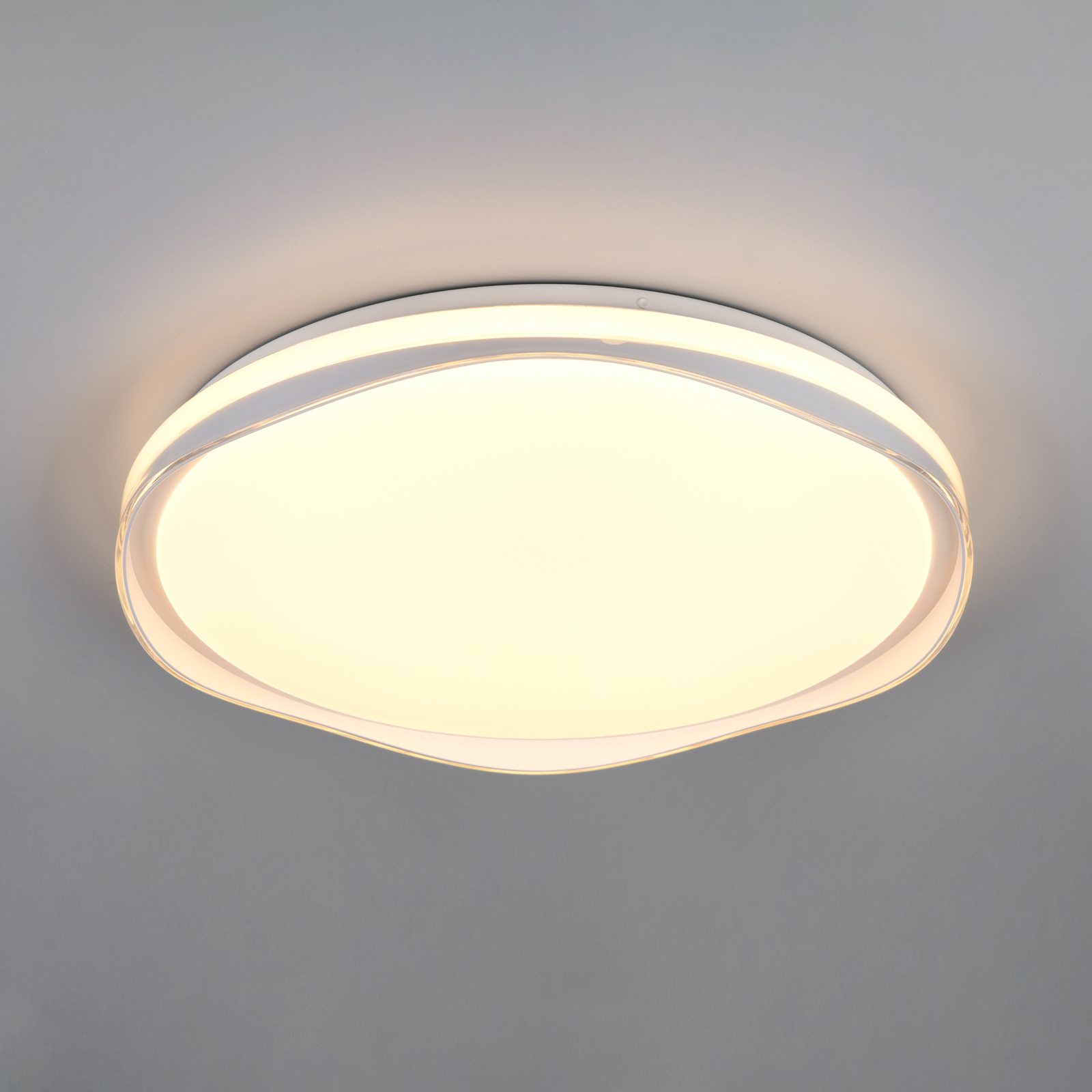 Plafoniera LED Pavo, grigia, in plastica, RGBW, con telecomando Plafoniera LED Pavo, grigia, in plastica, RGBW, con telecomando