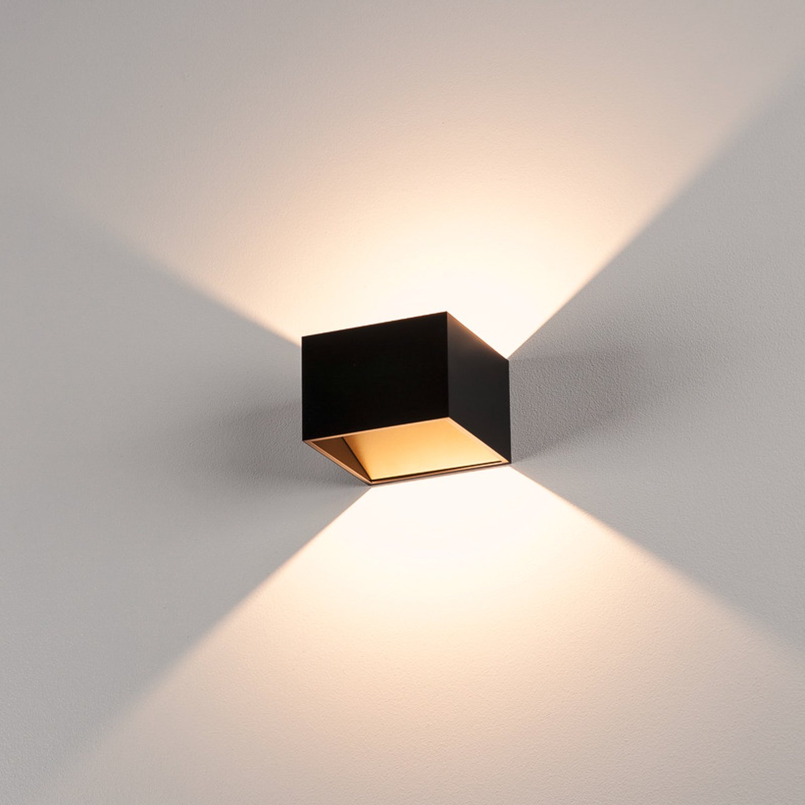 SLV LED φωτιστικό τοίχου Logs In, μαύρο/λευκό, αλουμίνιο, πλάτος 10 cm