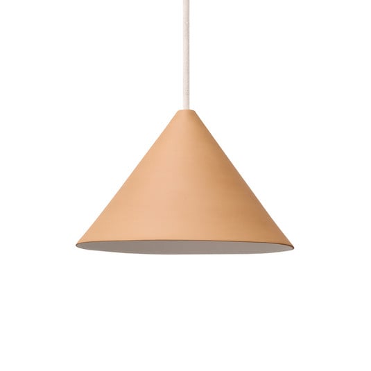 Ceramic Cone Hanging Light, beige, Ø19cm, porcelain, G9 - Moebe