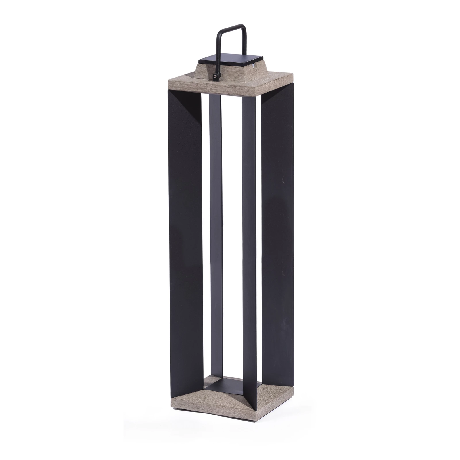 Les Jardins Lanterna solar LED Teckalu, cinzento/preto, 60 cm