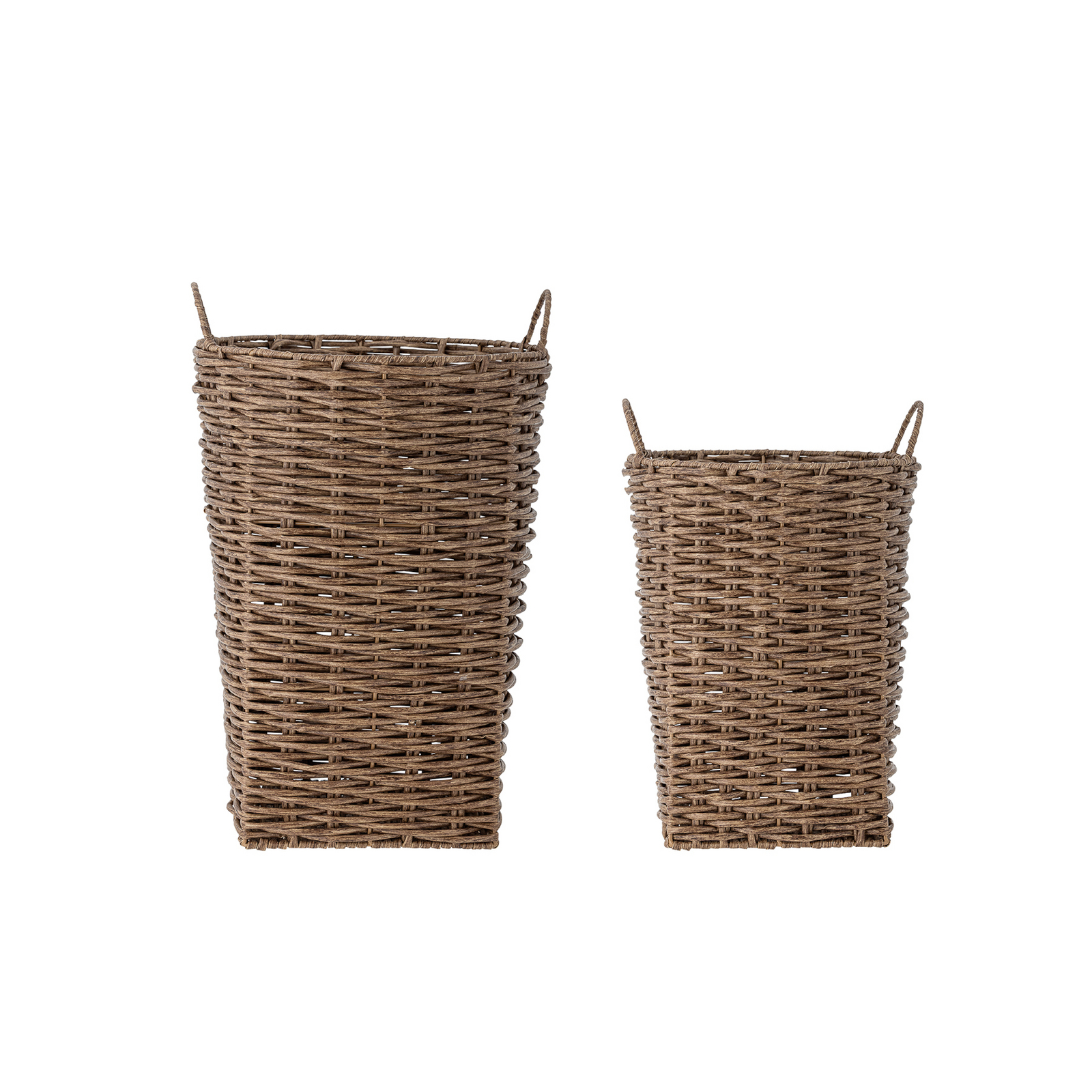 Panier Cestina, marron, lot de 2, 55 cm, polyrotin - Bloomingville