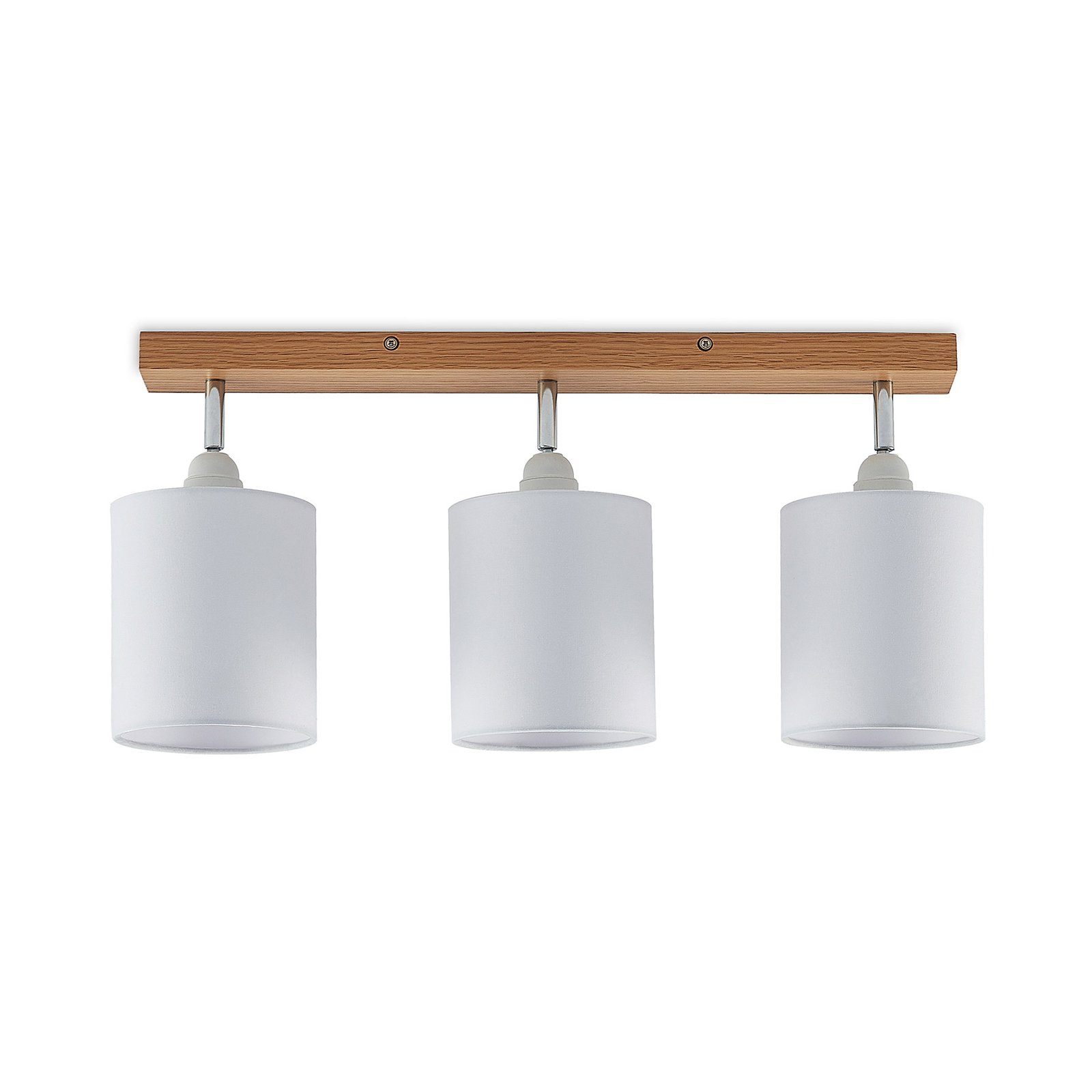 Lindby Deckenstrahler Imarin, 56 cm, 3-flammig, weiß, Holz