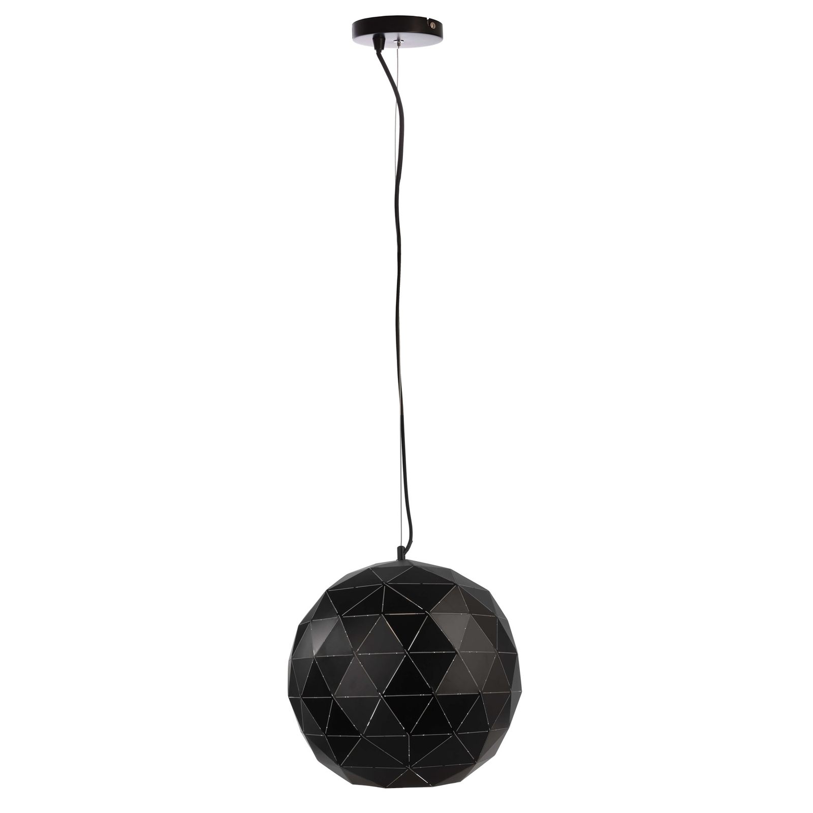 Lámpara colgante Asterope, Ø 40cm redonda, negra