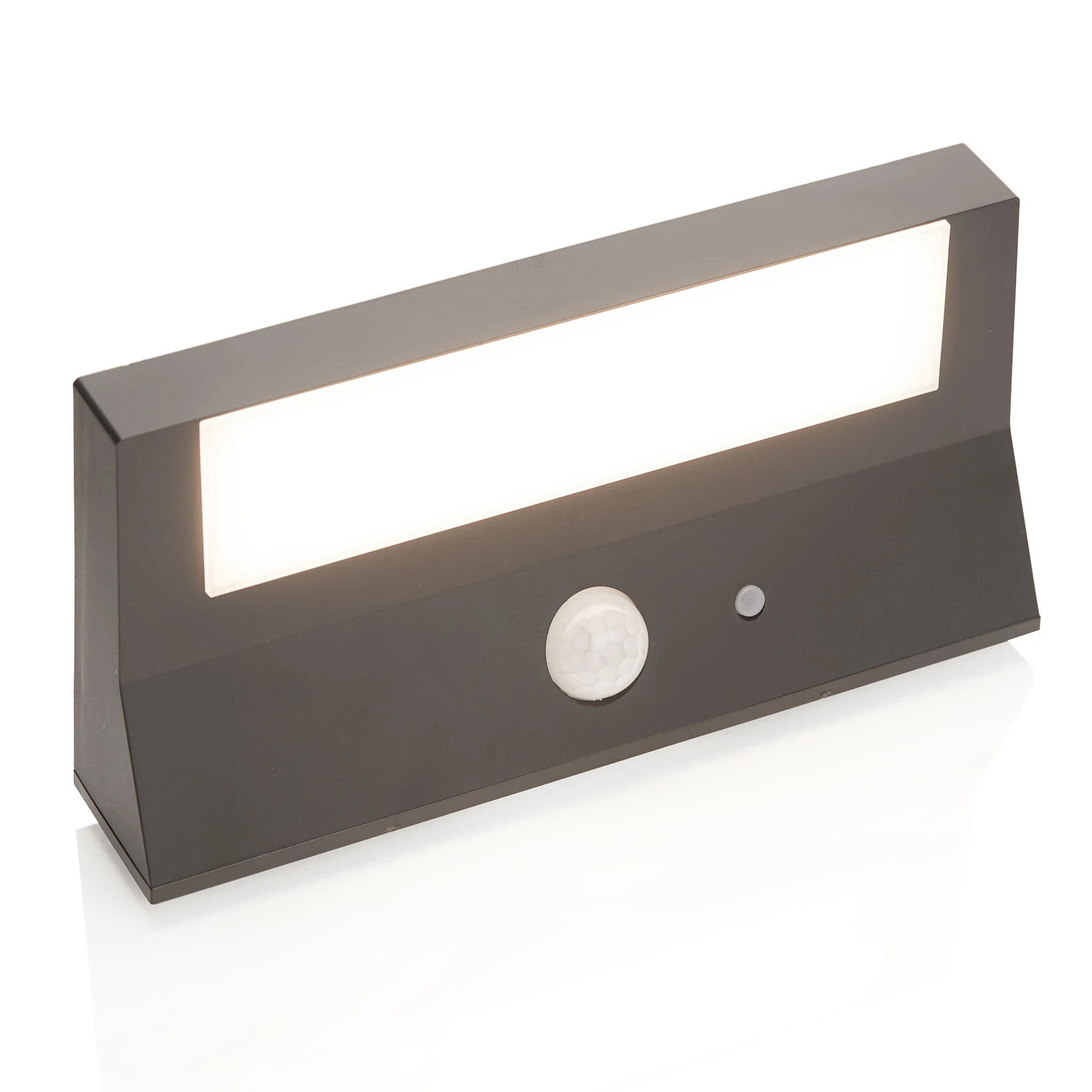 Lindby LED-Solar-Außenwandleuchte Maresia, Sensor, anthrazit