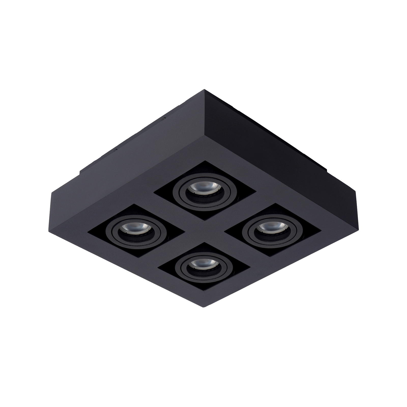 Foco de techo Xirax, 4 luces, negro