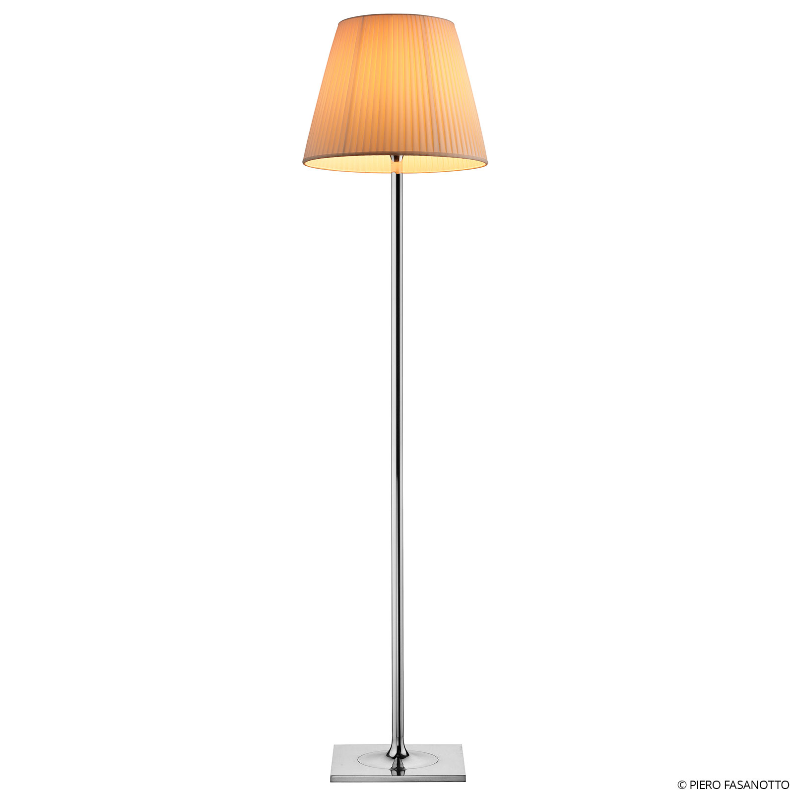 Flos FLOS KTribe F2 floor lamp, fabric lampshade, beige, for Living / Dining Room, fabric, polycarbonate, aluminium, E27, 150 W, energy efficiency: A++, H: 162 cm