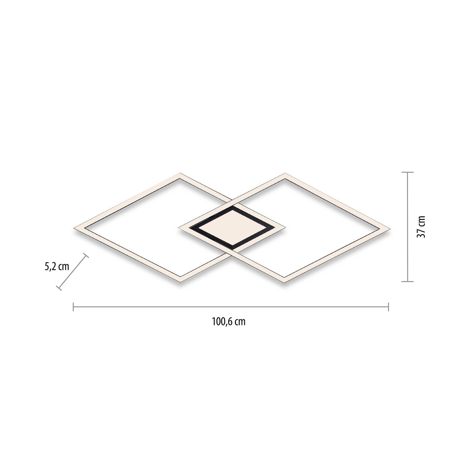 Lampa sufitowa LED Asmin, CCT, czarna, 106x37cm