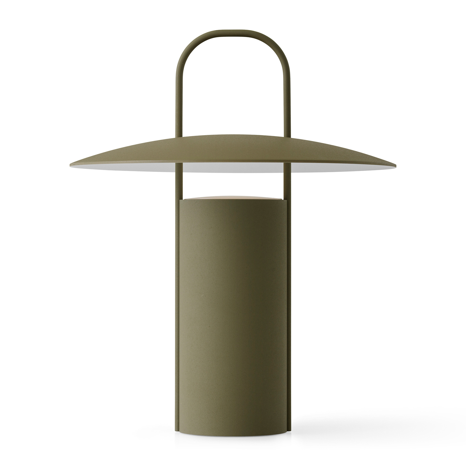 Audo Ray LED-bordlampe, bærbar, støvgrøn