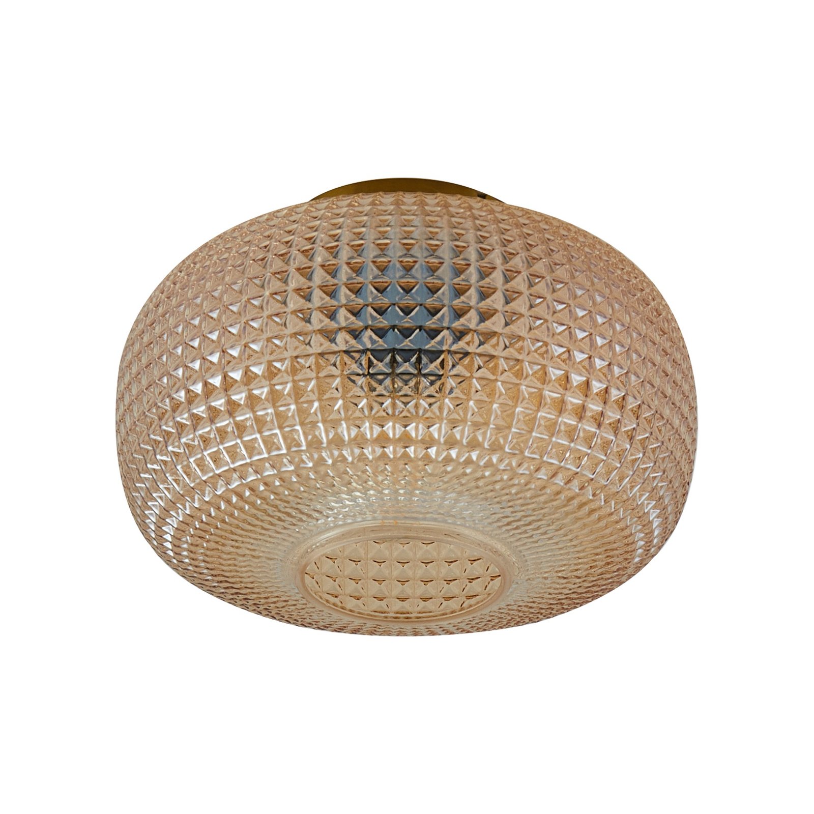 Lindby ceiling light Hildur, Ø 25 cm, amber, glass