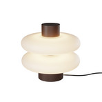 LED stalo lempa „Nuvem“, ruda, opalinis stiklas, aukštis 15 cm, reguliatorius