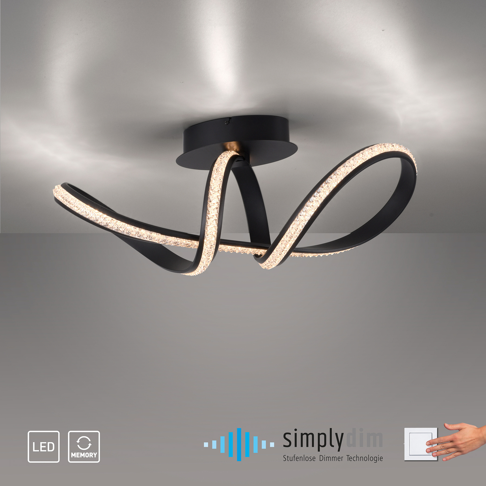 Φωτιστικό οροφής Brilla LED, με δυνατότητα ρύθμισης του φωτισμού