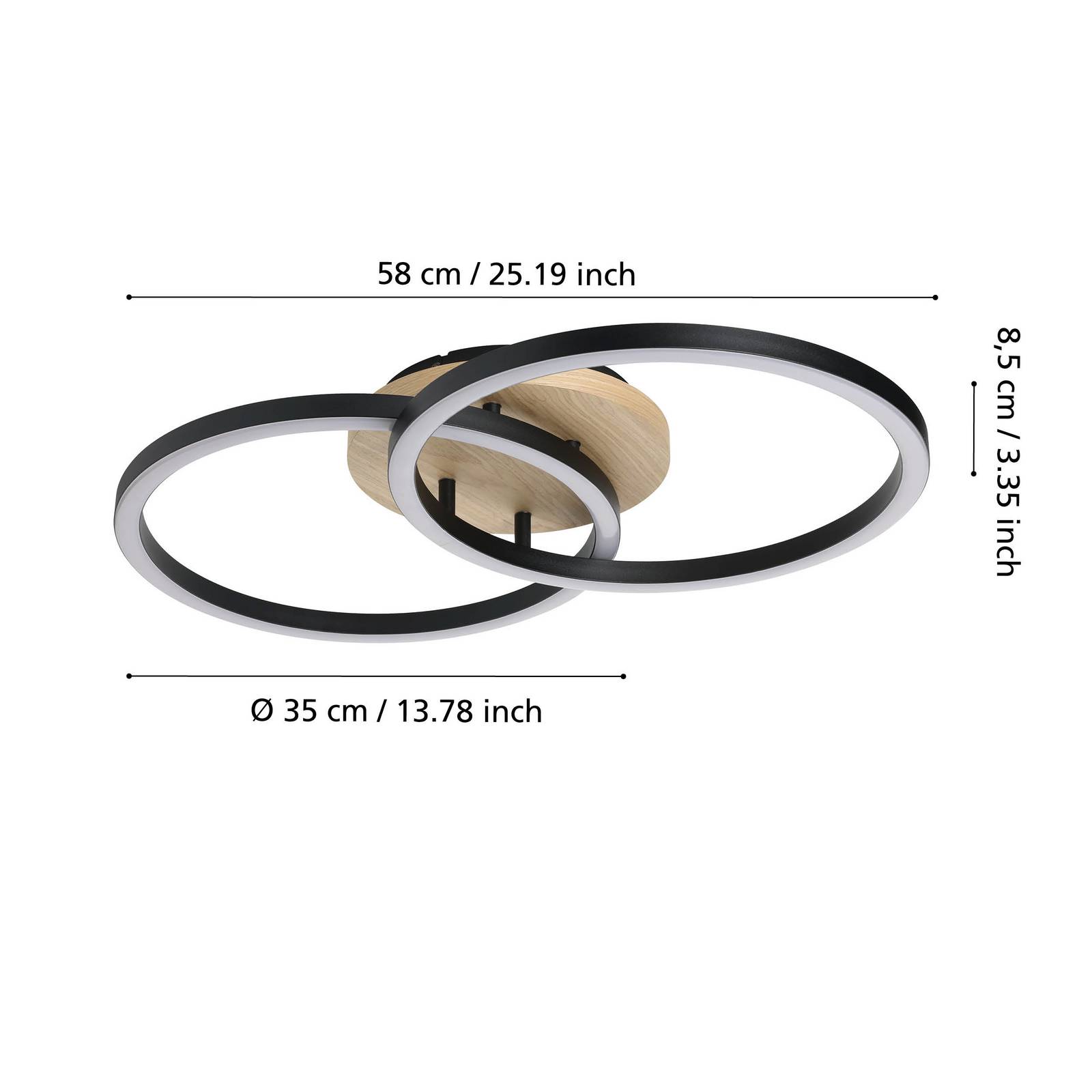 EGLO connect Inteligentna lampa sufitowa LED Lomaltas-Z, 58 cm, 4400 lm