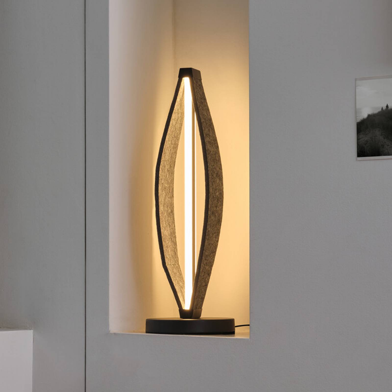 OSRAM LED-Tischlampe Decor Flat Felt grau, Filz, 3.000 K günstig online kaufen