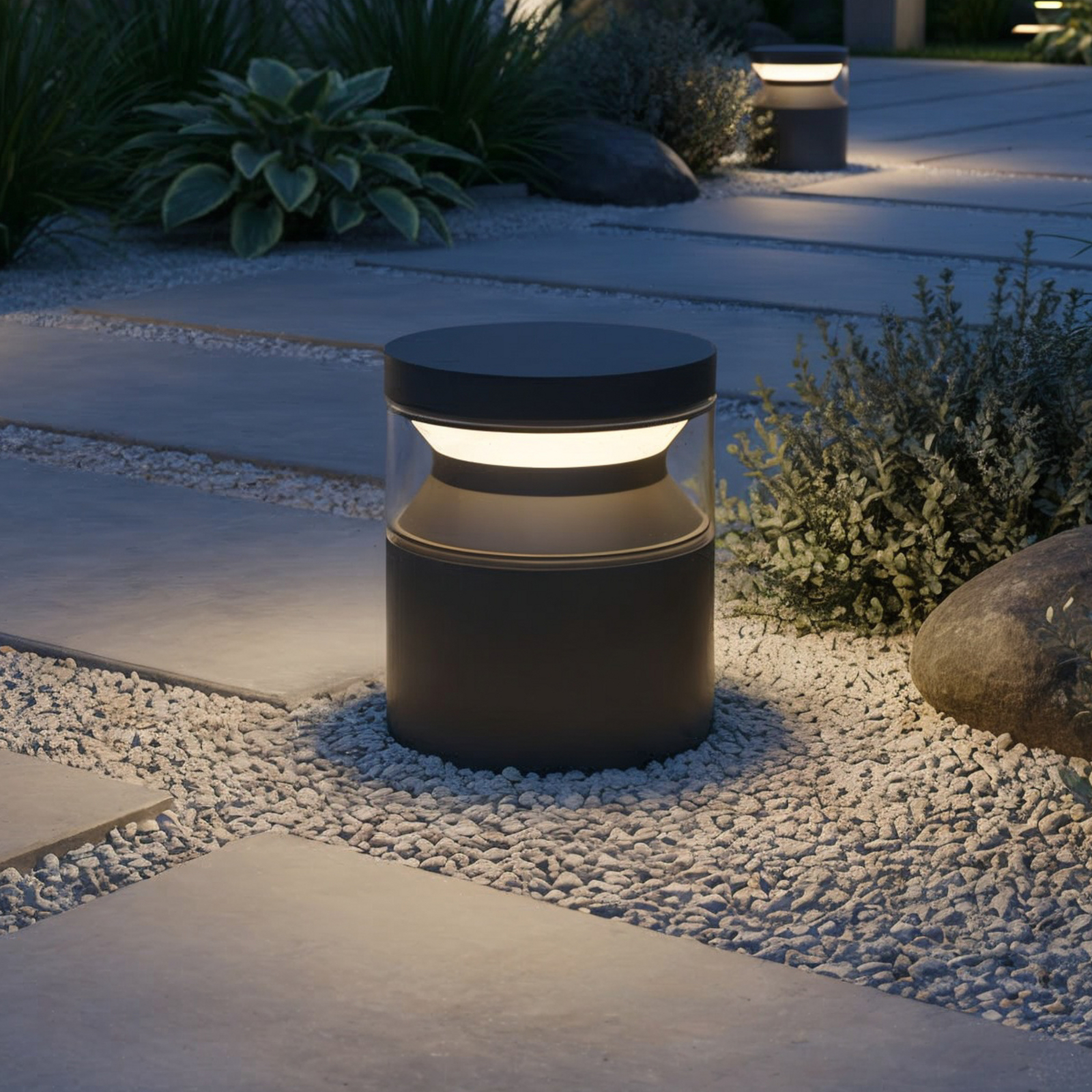 Ideal Lux LED grindų lemputė „Boeing“, juoda, aukštis 15 cm