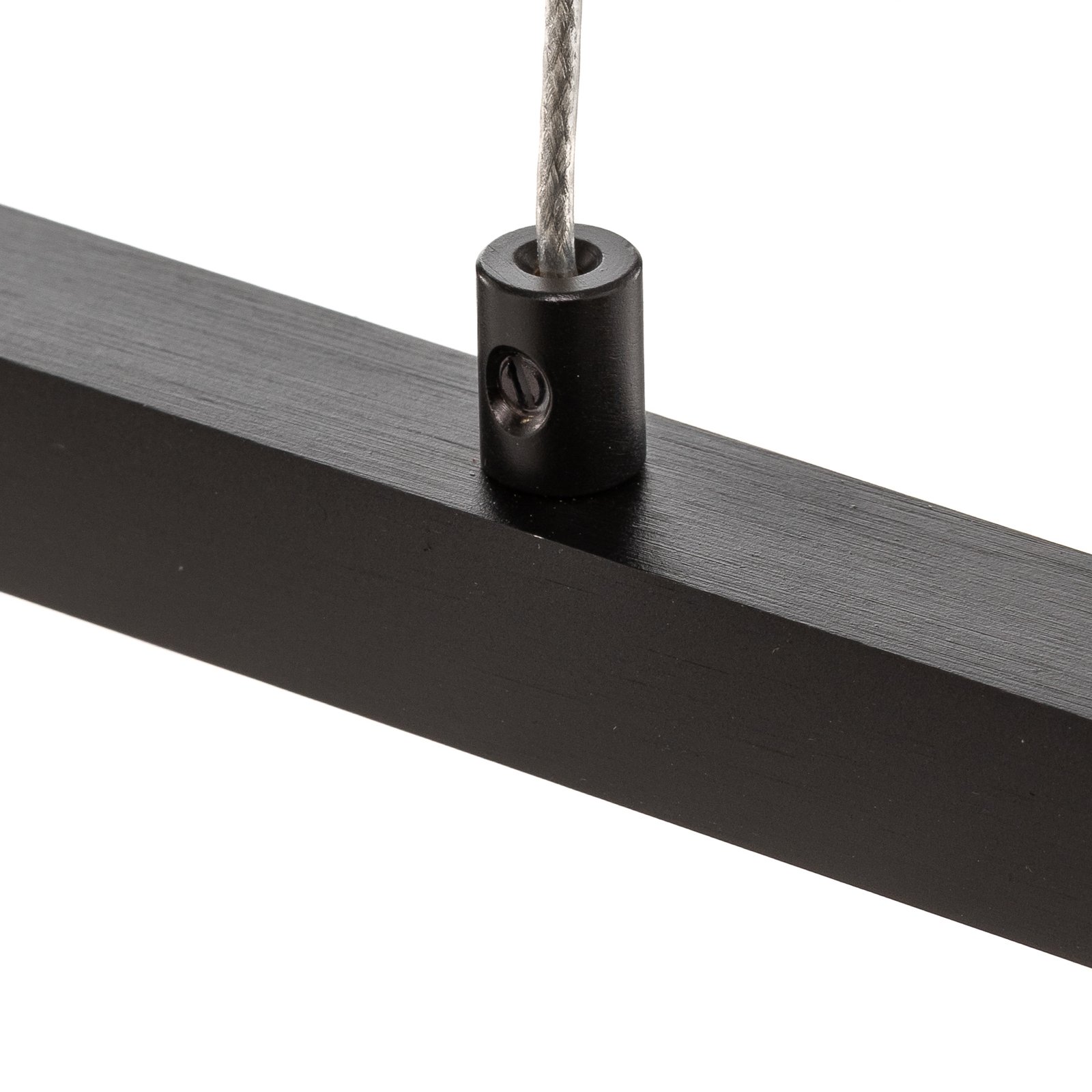 Quitani LED-pendellampa Tolu, svart, längd 138 cm