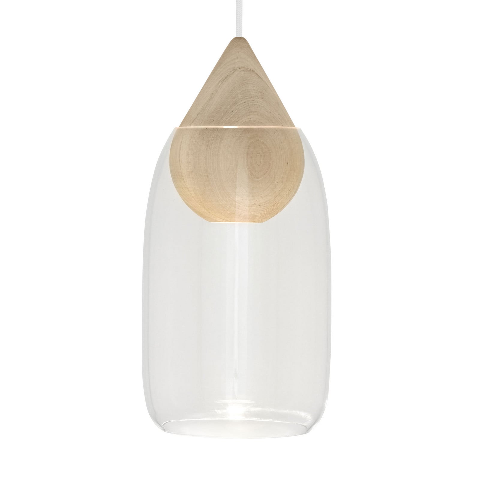 Liuku Taklampa Drop Transparent - Mater Liuku Drop - Vardagsrum - Design - Trä - Med en ljuskälla