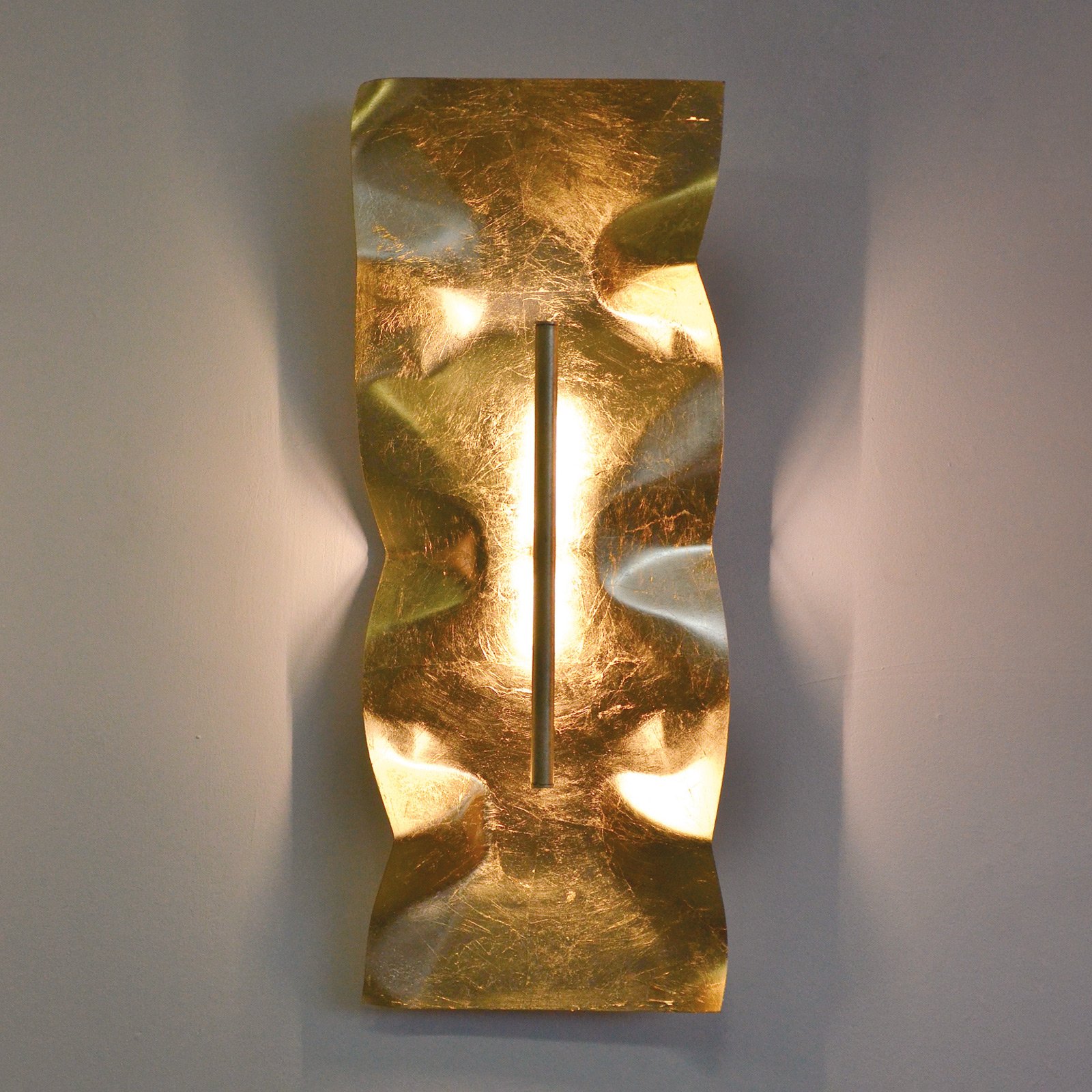 Knikerboker Crash Tube wall light, gold leaf