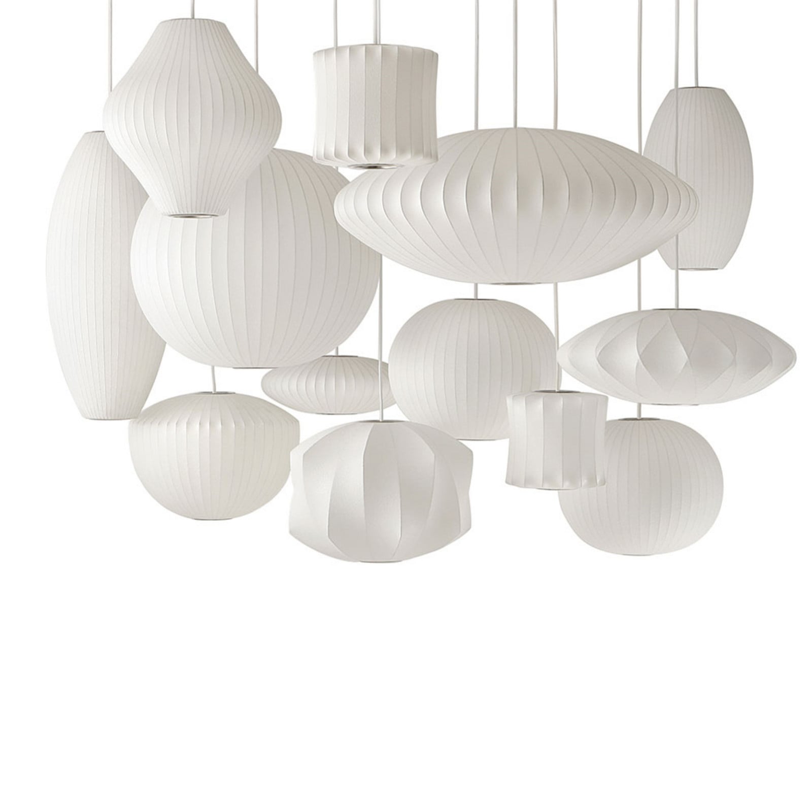 Nelson Pear Bubble Pendelleuchte S Off-White HAY - Esszimmer - Kunststoff
