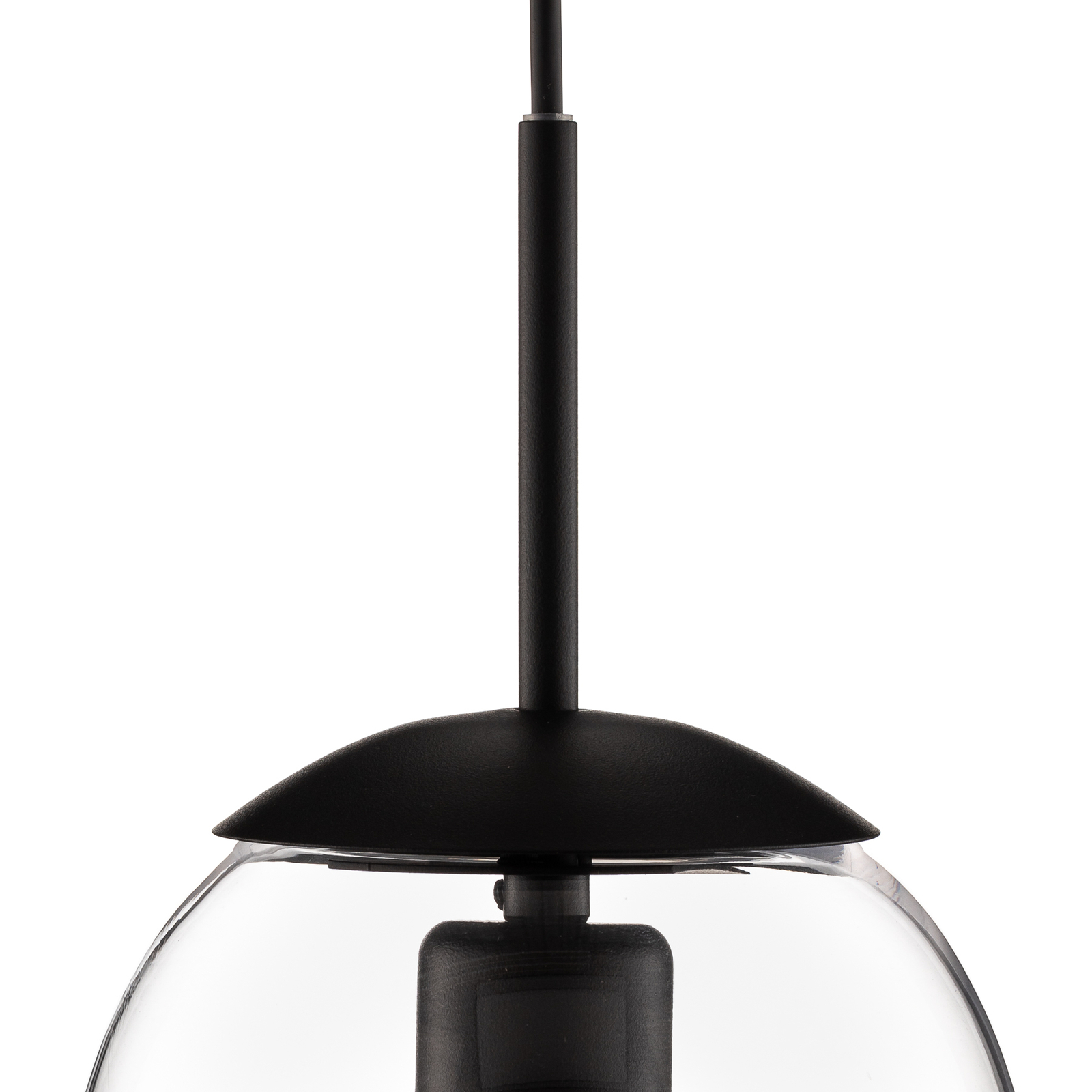 Lampa wisząca Pear M ze szklanym kloszem, czarna