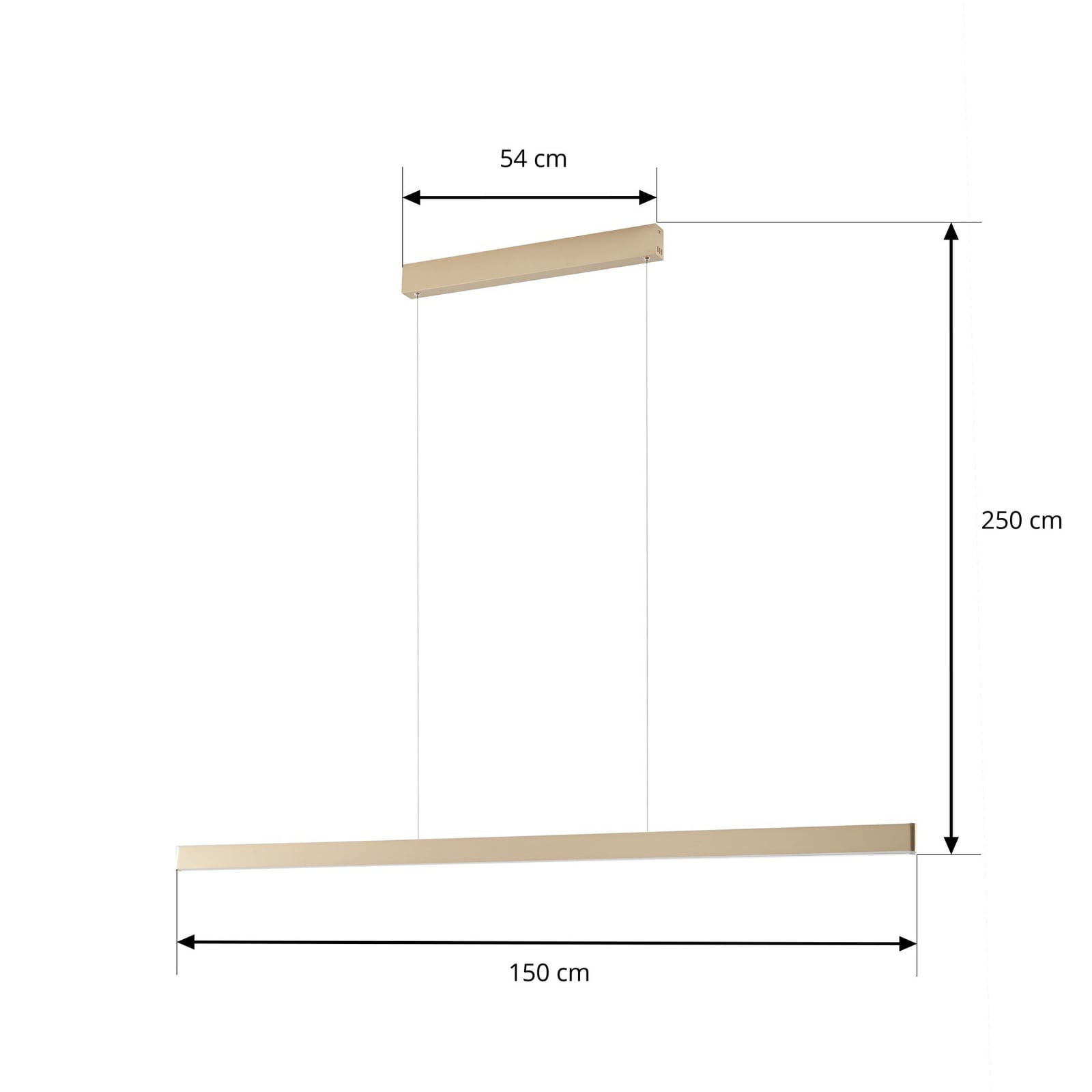 Żyrandol LED Lucande Mylosh, złota, 150 cm, CCT, ściemniany Żyrandol LED Lucande Mylosh, złota, 150 cm, CCT, ściemniany