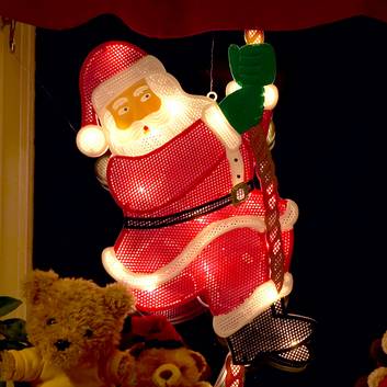 Klatrende julenisse - LED-vindusbilde