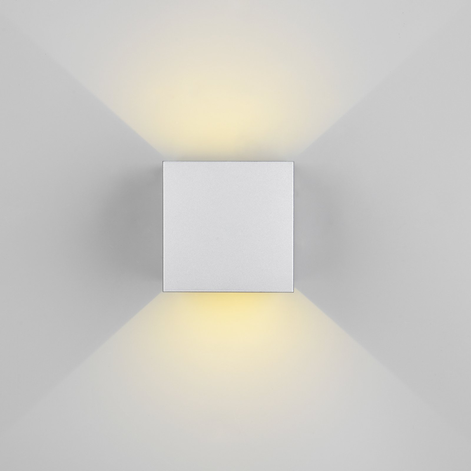 Zunanja stenska svetilka LED Talent, barva titana, širina 10 cm, senzor