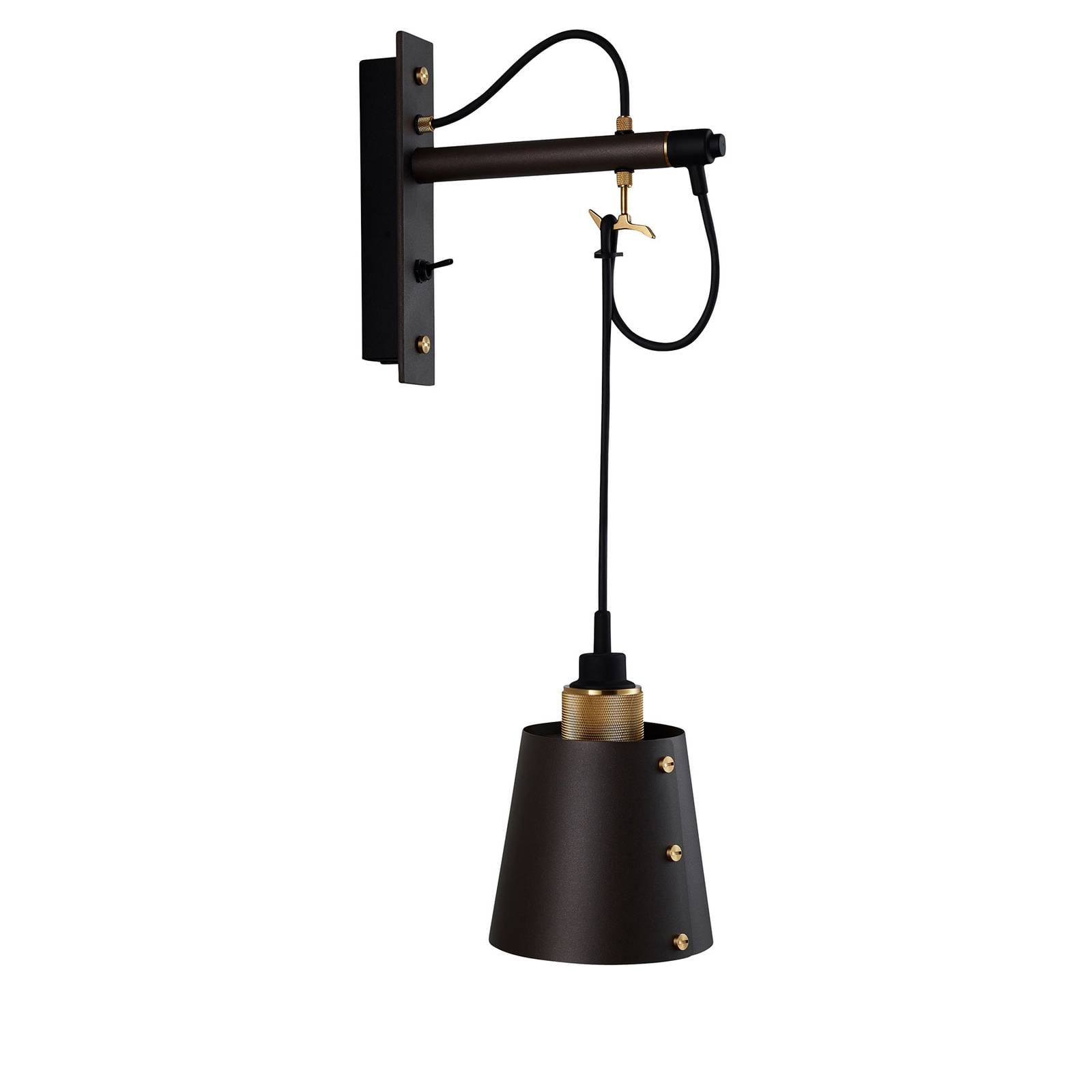 Buster + Punch Hooked Wall small graphite/brass, for Living / Dining Room, steel, E27, 40 W