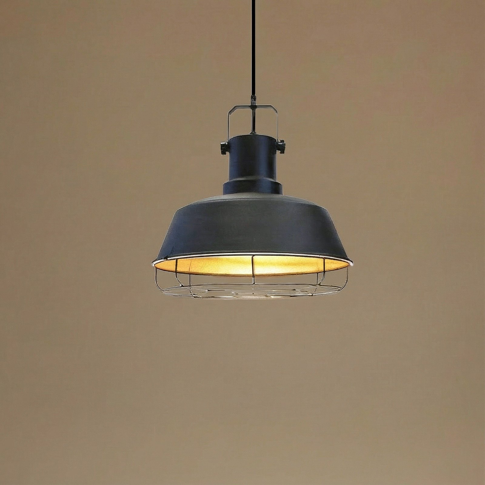 ROYALTECH Lampă suspendată Mason negru Ø 41 cm metal E27 - Camera de zi / sufragerie - Vintage