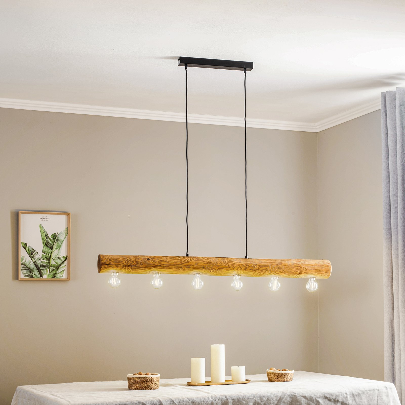 Envolight Beam hanging light 6-bulb light pine