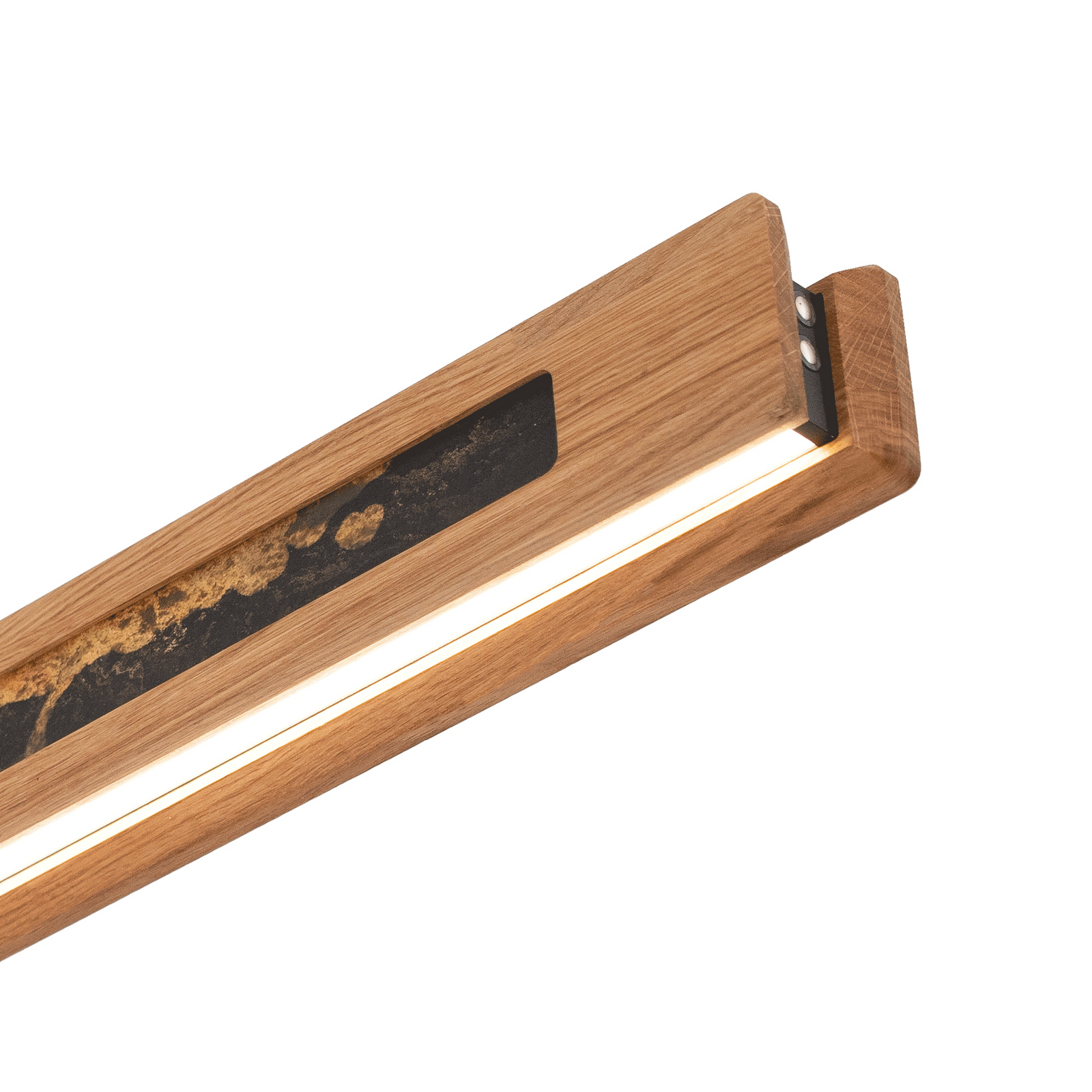 Chile S LED pendant light, oak/coloured slate, length 114 cm Chile S LED pendant light, oak/coloured slate, length 114 cm