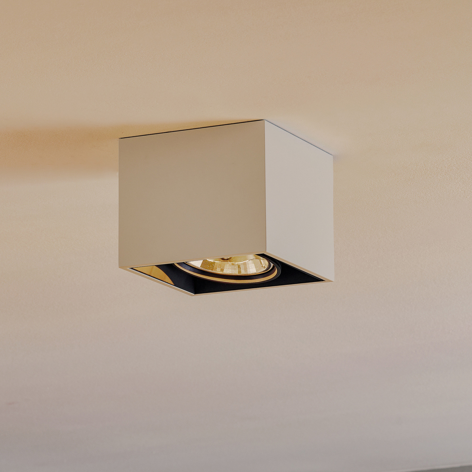 Compass Box - lampada da soffitto quadrata, bianco