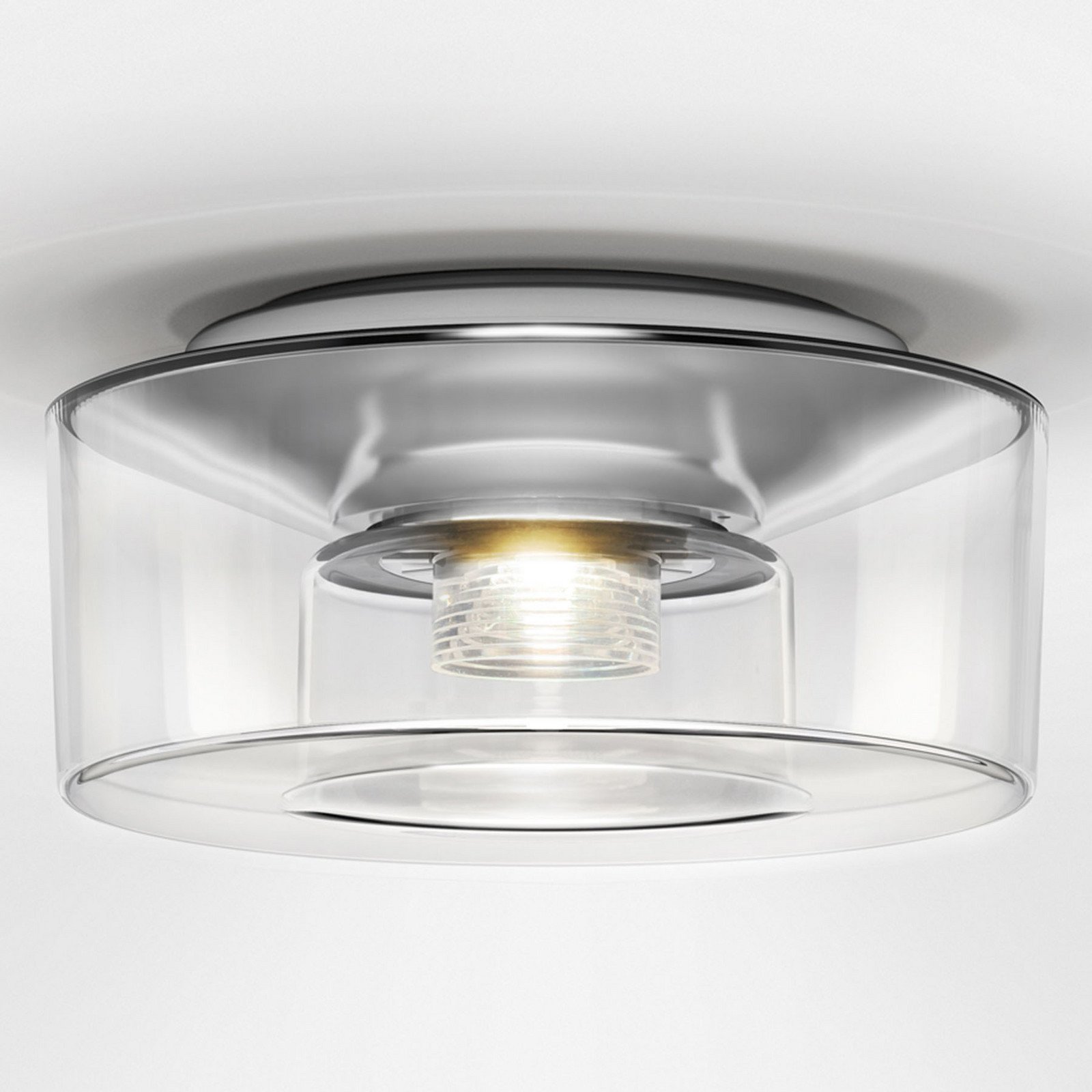 serien.lighting Curling S plafon 2.700K sticlă transparentă