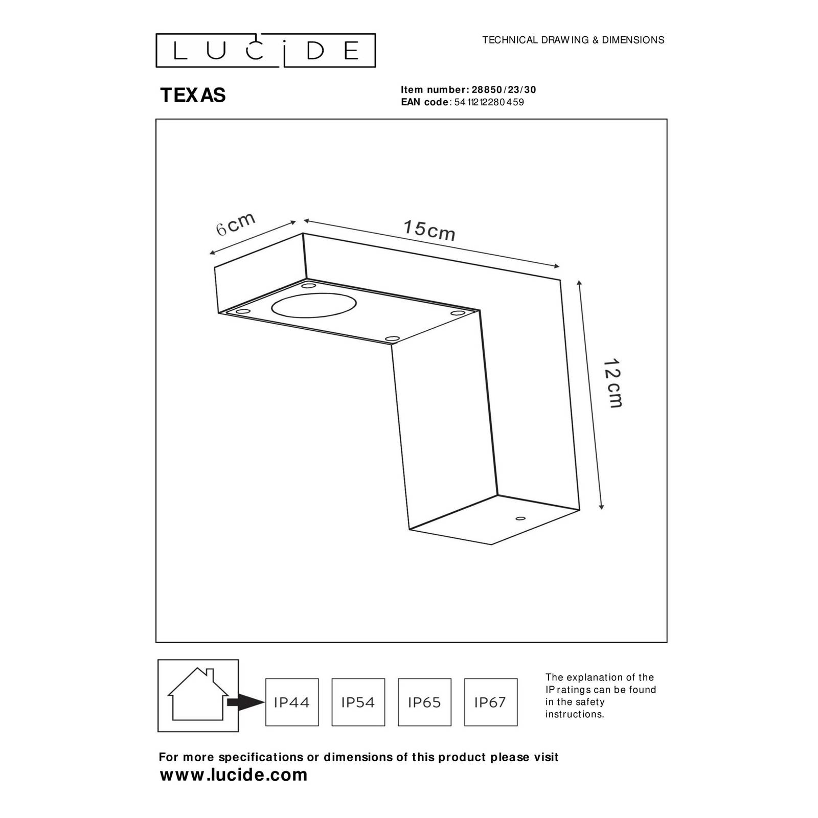 Lucide Applique d’extérieur LED Texas