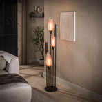 Stojací lampa Cocoon, sklo, hnědé matné, 5 žárovek, E27, GU10